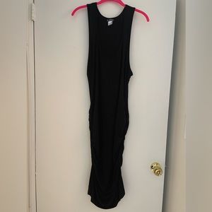 Woman’s: Sleeveless Black Ruched Maxi Dress Size: 1XL
